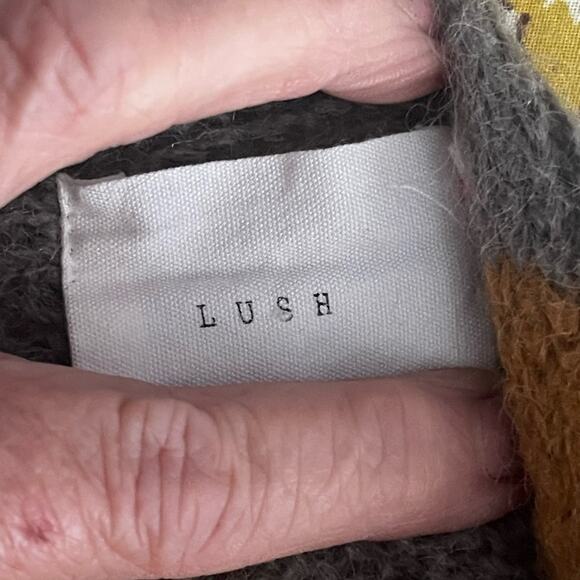 Lush Vintage Pumpkin/Gray Striped Sweater/Cocoon - Picture 5 of 7